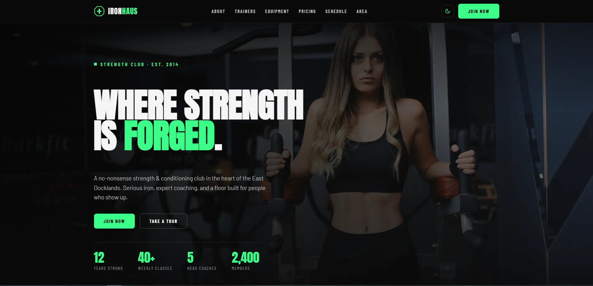 Iron Haus gym website